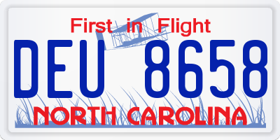 NC license plate DEU8658