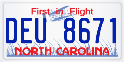 NC license plate DEU8671