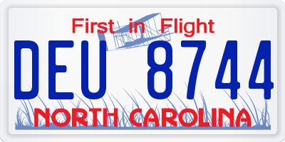 NC license plate DEU8744