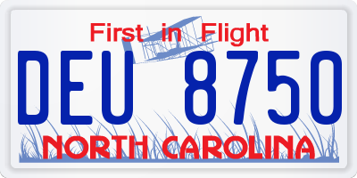 NC license plate DEU8750