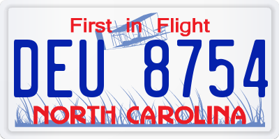 NC license plate DEU8754