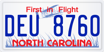 NC license plate DEU8760