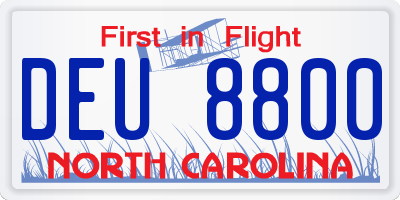 NC license plate DEU8800