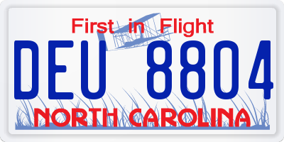 NC license plate DEU8804