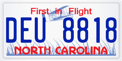 NC license plate DEU8818