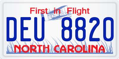 NC license plate DEU8820
