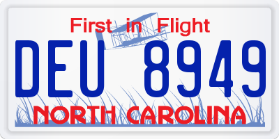 NC license plate DEU8949