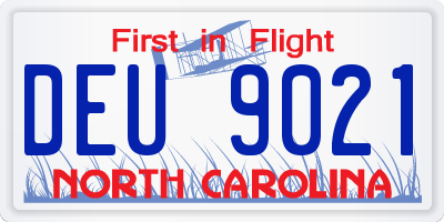 NC license plate DEU9021