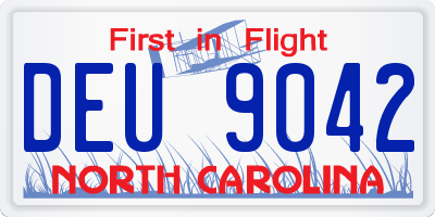 NC license plate DEU9042