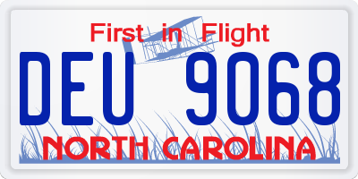 NC license plate DEU9068