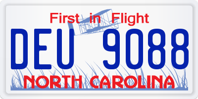 NC license plate DEU9088
