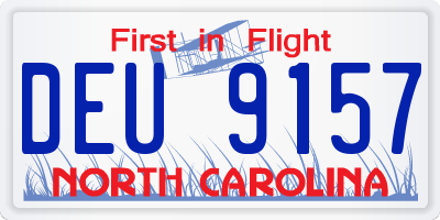 NC license plate DEU9157