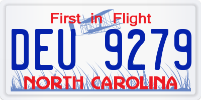 NC license plate DEU9279
