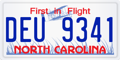 NC license plate DEU9341
