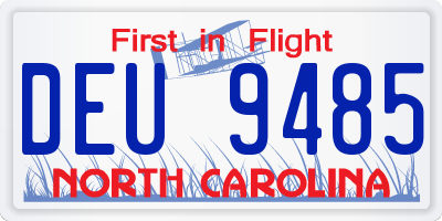 NC license plate DEU9485