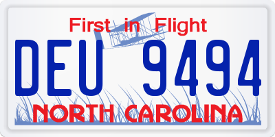 NC license plate DEU9494