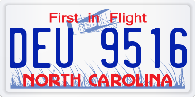 NC license plate DEU9516