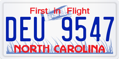 NC license plate DEU9547