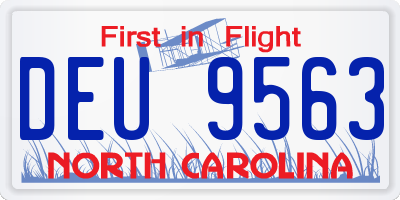 NC license plate DEU9563
