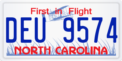 NC license plate DEU9574