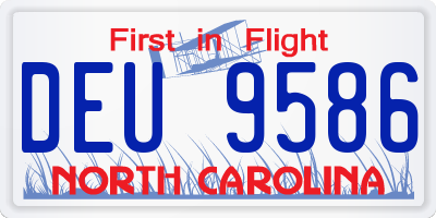NC license plate DEU9586