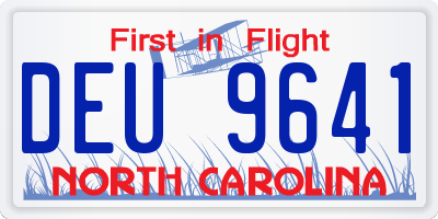 NC license plate DEU9641