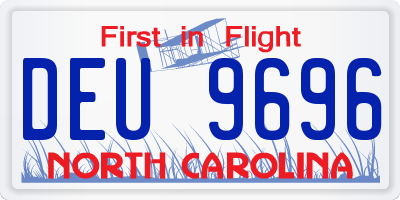 NC license plate DEU9696