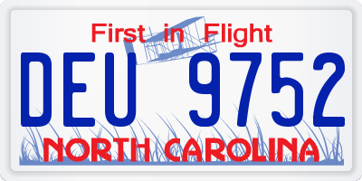 NC license plate DEU9752