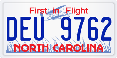 NC license plate DEU9762