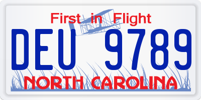 NC license plate DEU9789