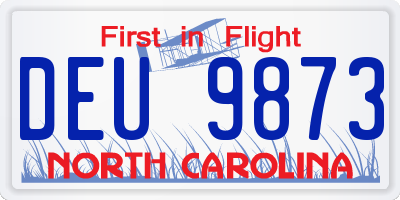 NC license plate DEU9873