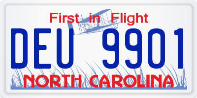 NC license plate DEU9901