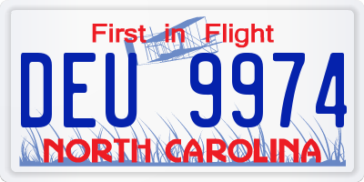 NC license plate DEU9974