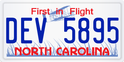 NC license plate DEV5895
