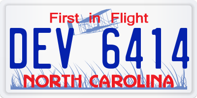 NC license plate DEV6414