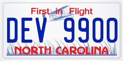 NC license plate DEV9900