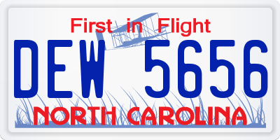 NC license plate DEW5656