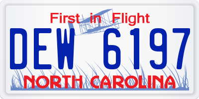 NC license plate DEW6197