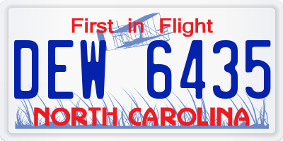 NC license plate DEW6435