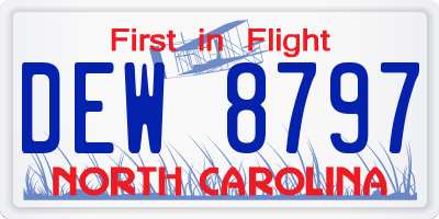 NC license plate DEW8797