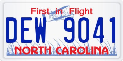NC license plate DEW9041