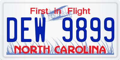 NC license plate DEW9899