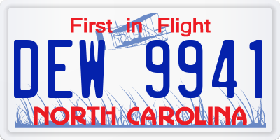 NC license plate DEW9941