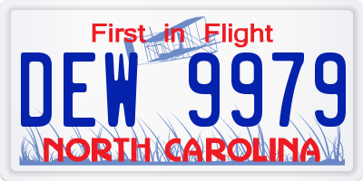 NC license plate DEW9979