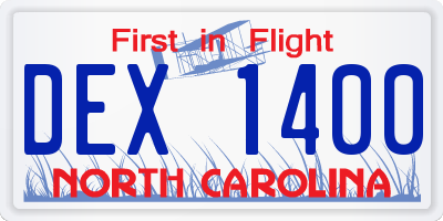 NC license plate DEX1400