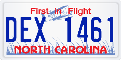 NC license plate DEX1461
