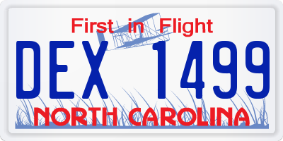 NC license plate DEX1499