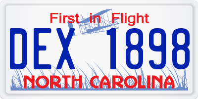 NC license plate DEX1898