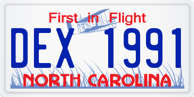 NC license plate DEX1991