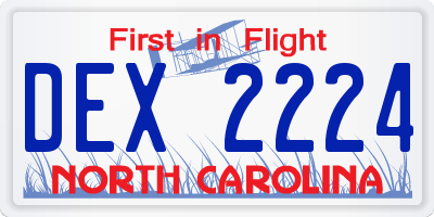 NC license plate DEX2224